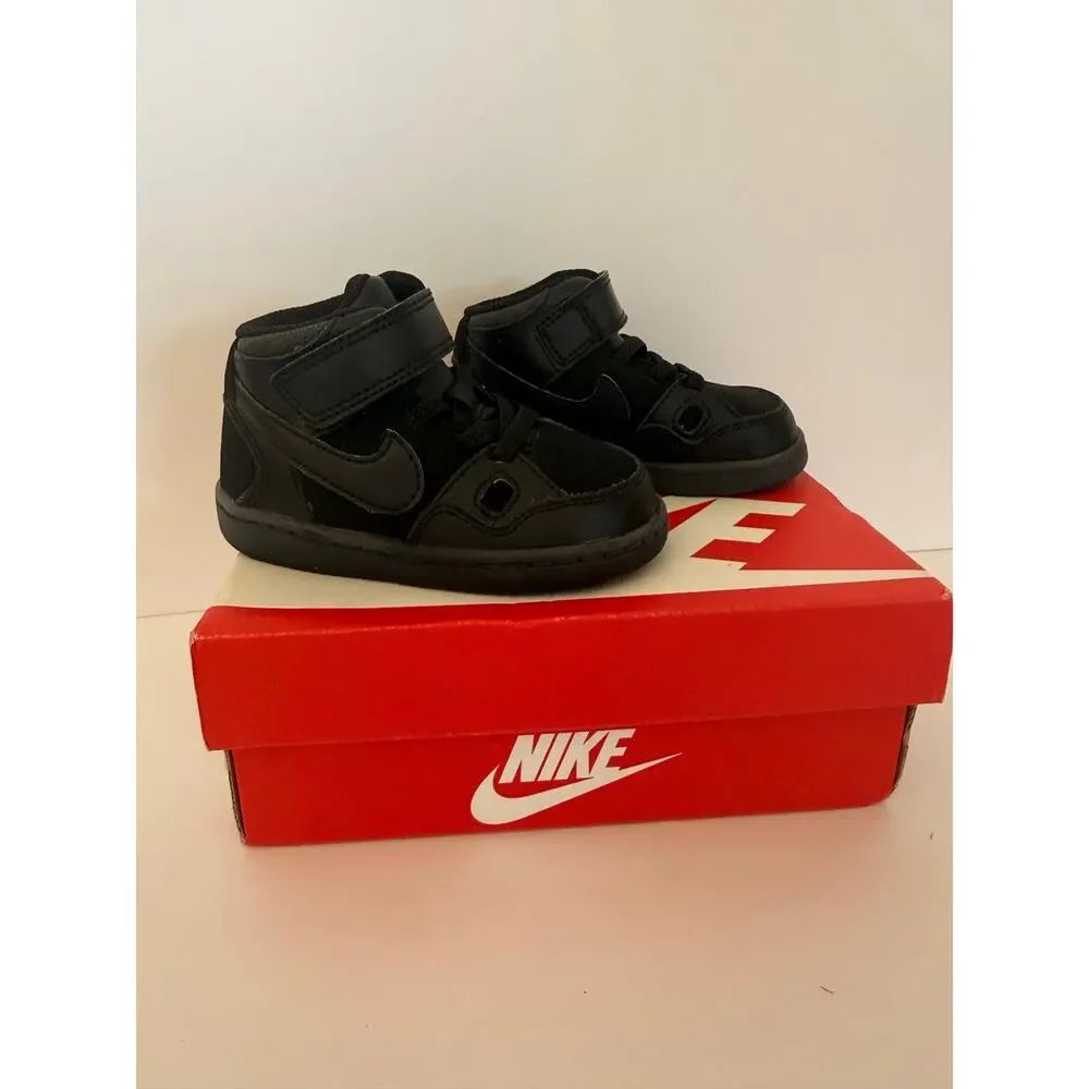 Nike Son of Force Mid TD Toddler 5C Black Black High Top Sneakers 615162-021 NIB